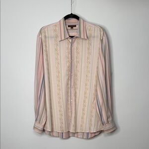 Saltaire Men's Striped Button-Up Shirt Size Large